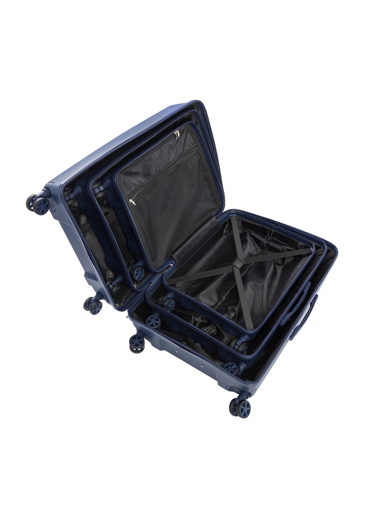 Komplet walizek na kółkach 19"/24"/28" WALPP-0026-7D(W26), widok produktu w środku na białym tle.