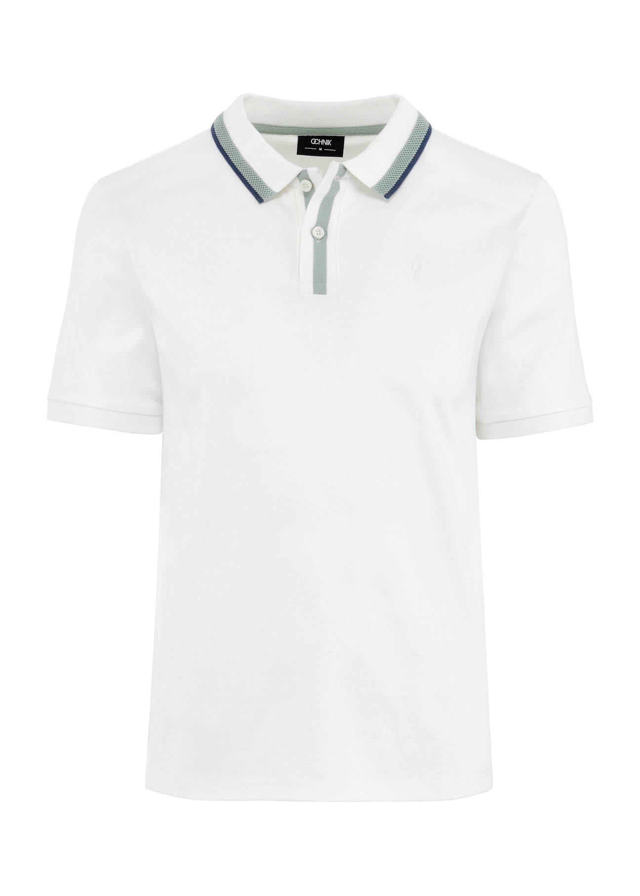 Biała koszulka polo z bawełny POLMT-0080-11(W25)-05