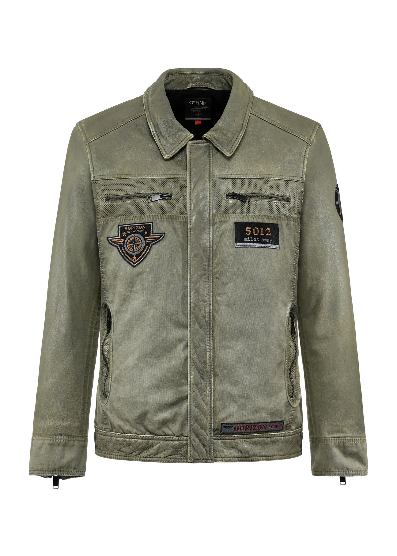 Kurtka męska przejściowa w kolorze khaki KURMS-0368-2844(W25)-05