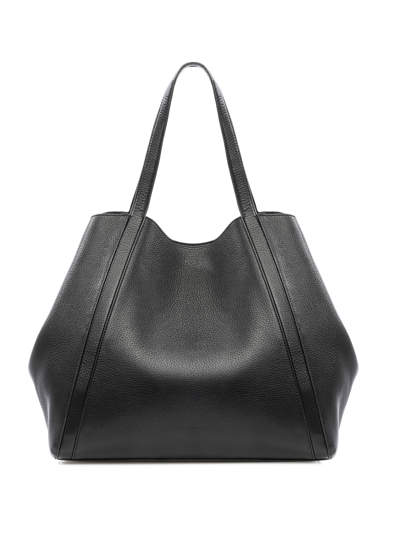 Czarna skórzana torebka shopper damska TORES-1208-9I(W26)