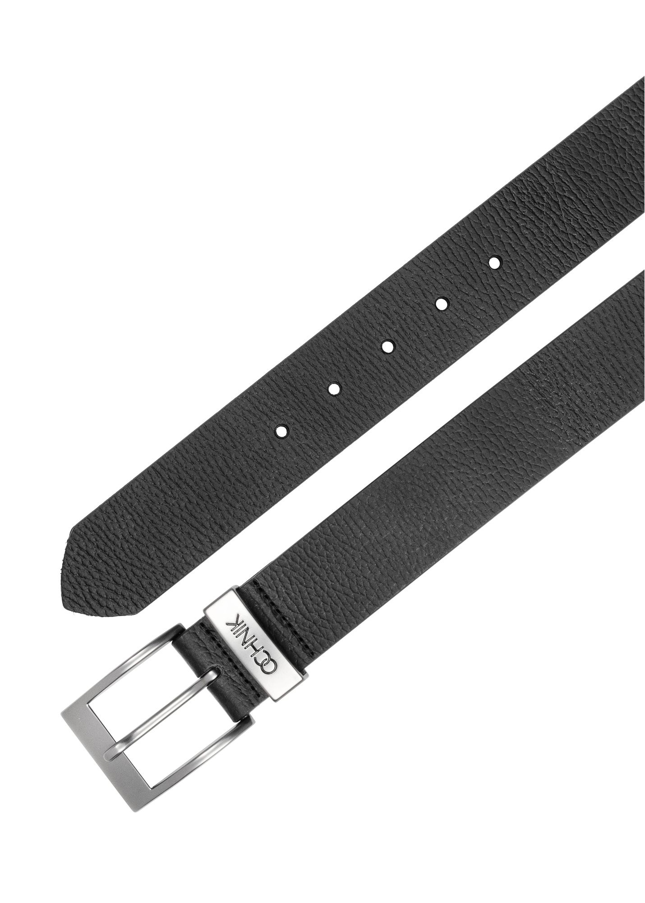 Czarny skórzany pasek męski PASMS-0127D-99(Z25)