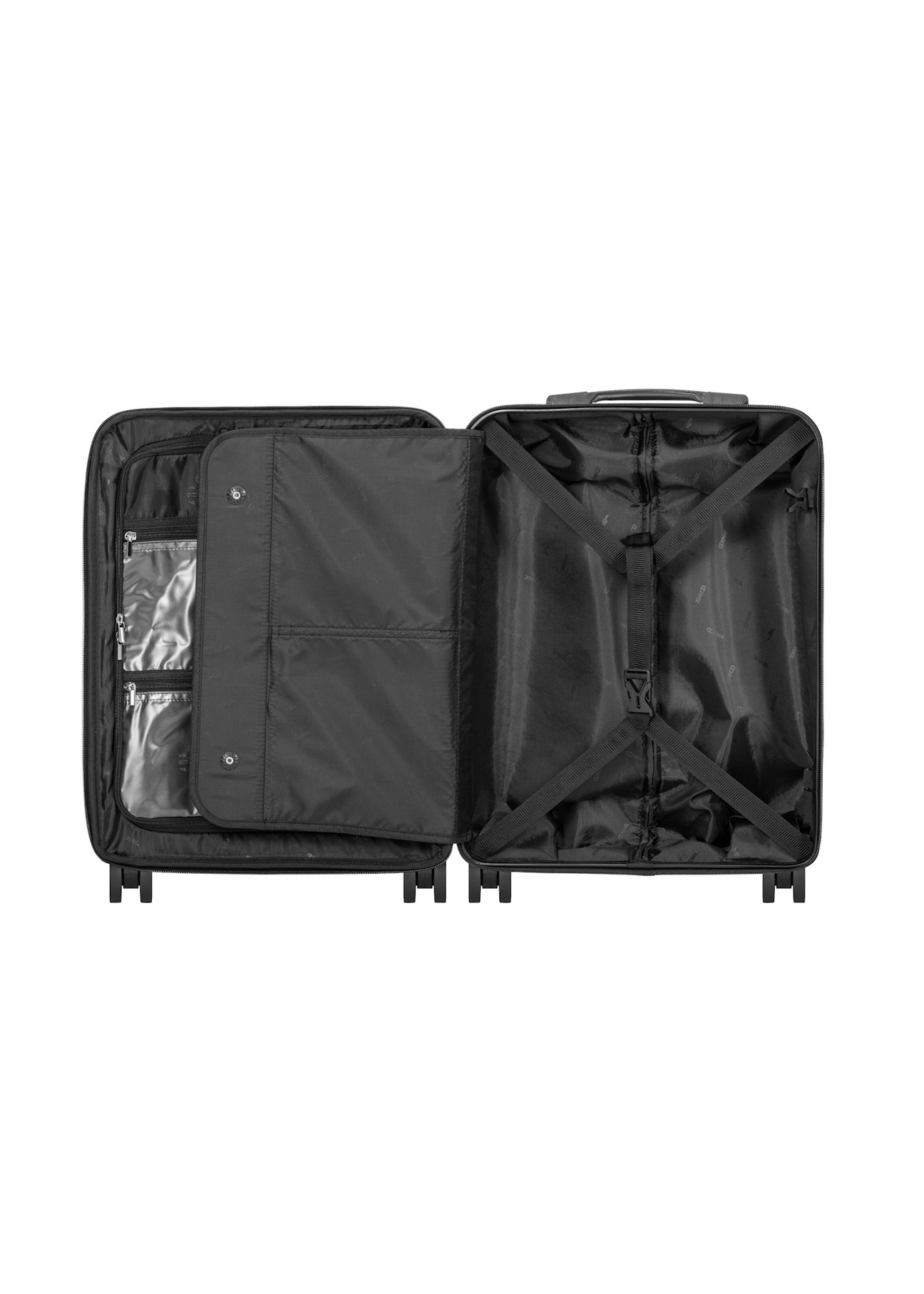 Walizka mała na kółkach WALAB-0073-2X-19(W26), widok produktu w środku na białym tle.