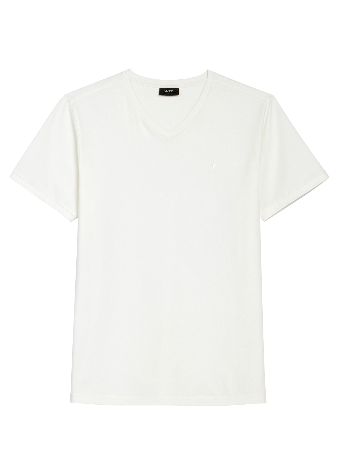 Biały bawełniany T-shirt męski TSHMT-0088-0B(W26) - widok produktu przodu, na białym tle. 