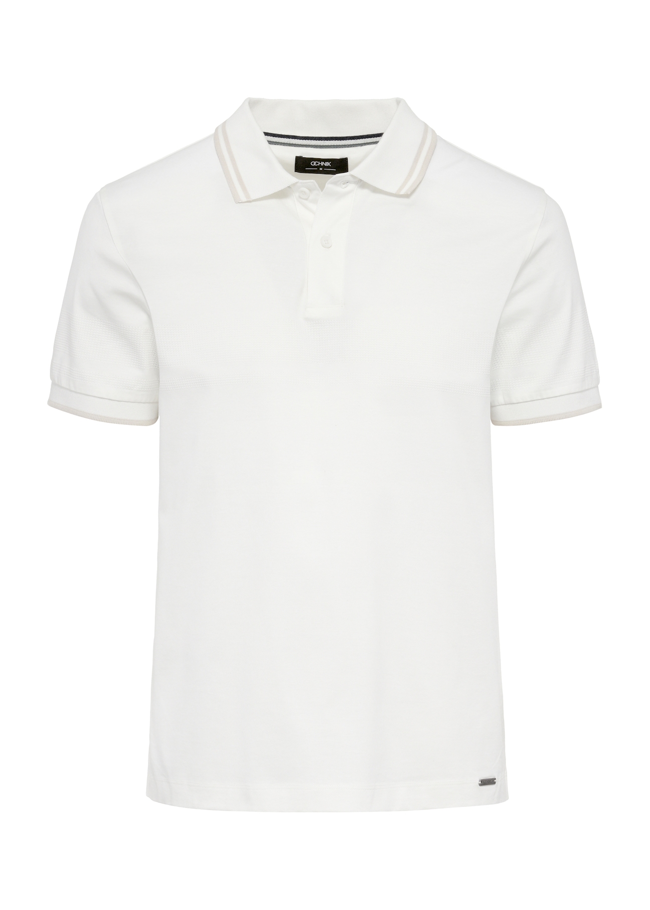Biała koszulka polo z bawełny POLMT-0077-12(W25)