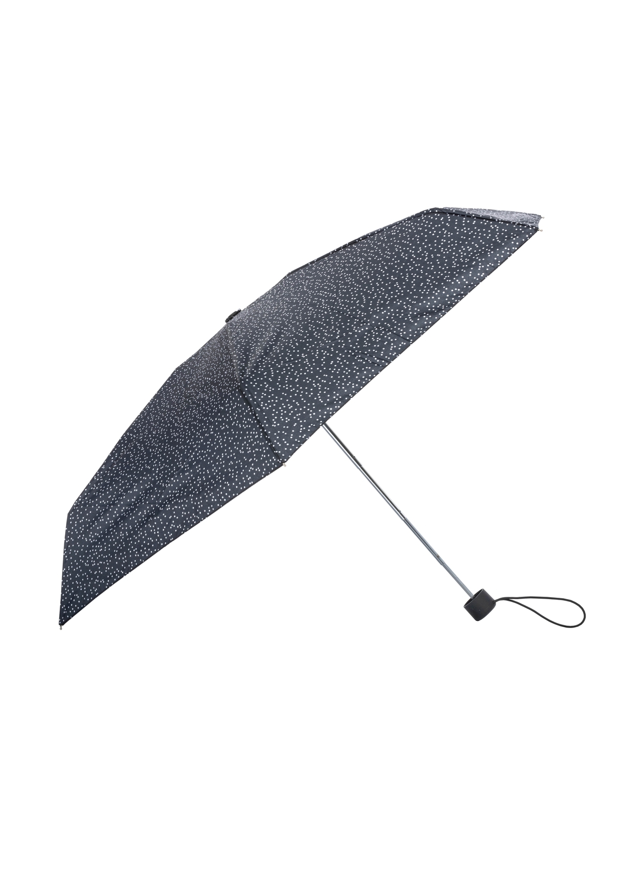 Składany mały parasol damski w kropki PARSD-0036-9P(W26), widok produktu z przodu na białym tle.
