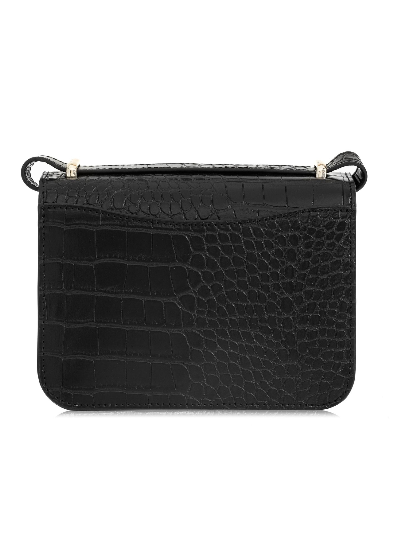 Czarna mała torebka damska croco TOREC-1009-97(W25)-04