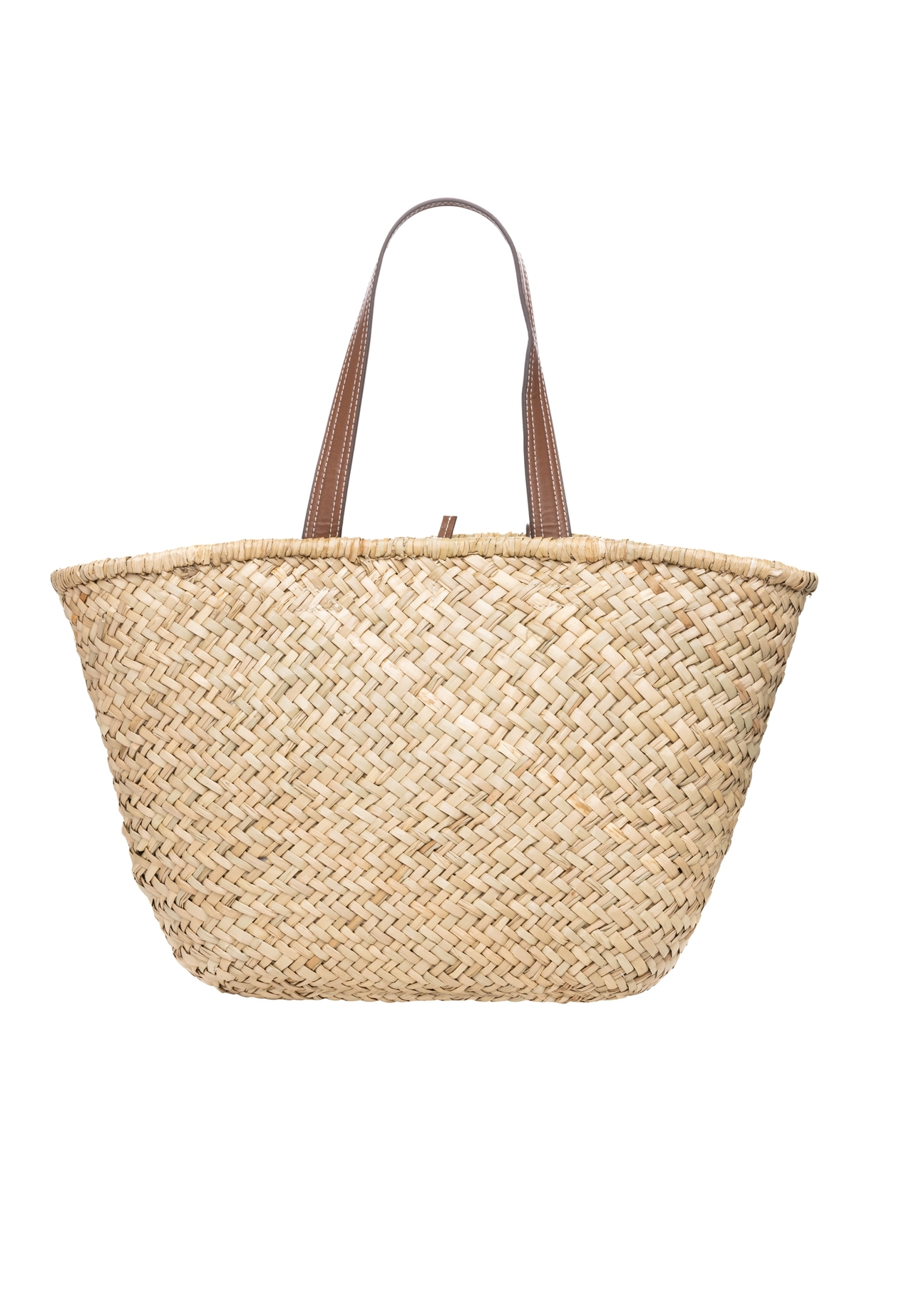 Słomkowa torebka damska typu shopper TOREC-1219-1E(W26), widok produktu z tyłu na białym tle.
