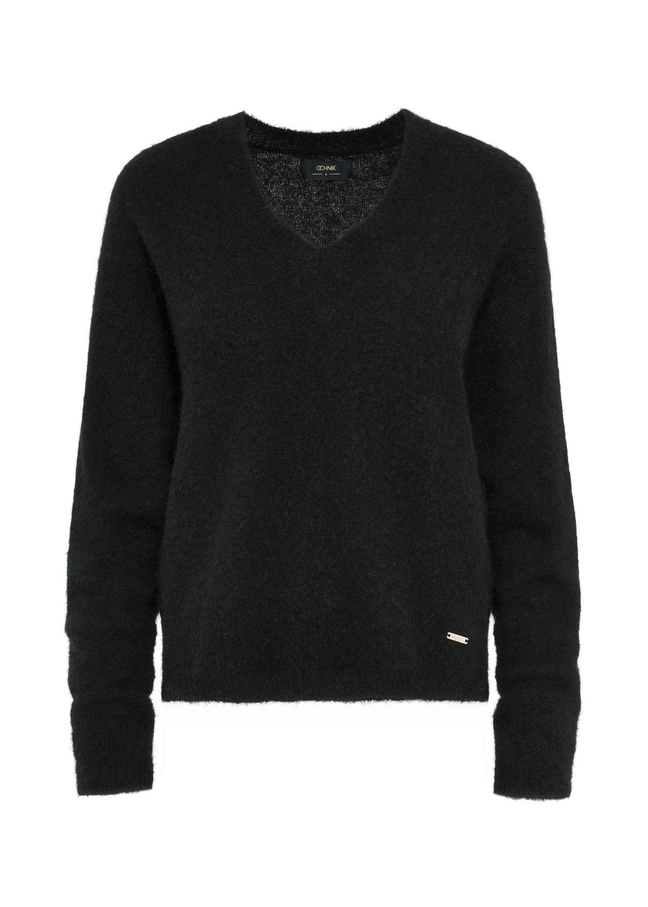 Czarny wełniany sweter damski SWEDT-0215-99(Z24)-04