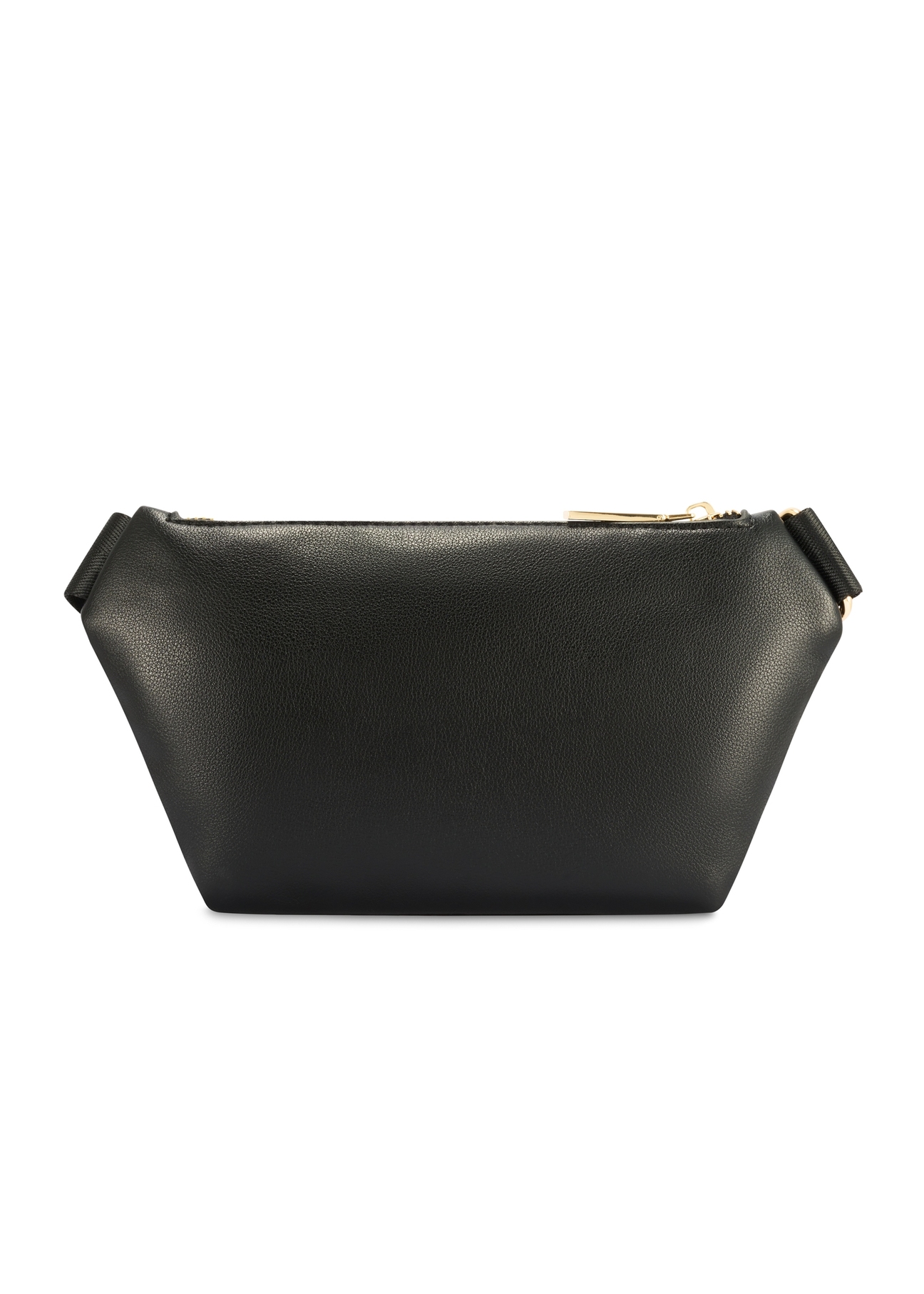 Czarna nerka damska z monogramem TOREC-1192-9P(W26) - widok produktu z tyłu, na białym tle.