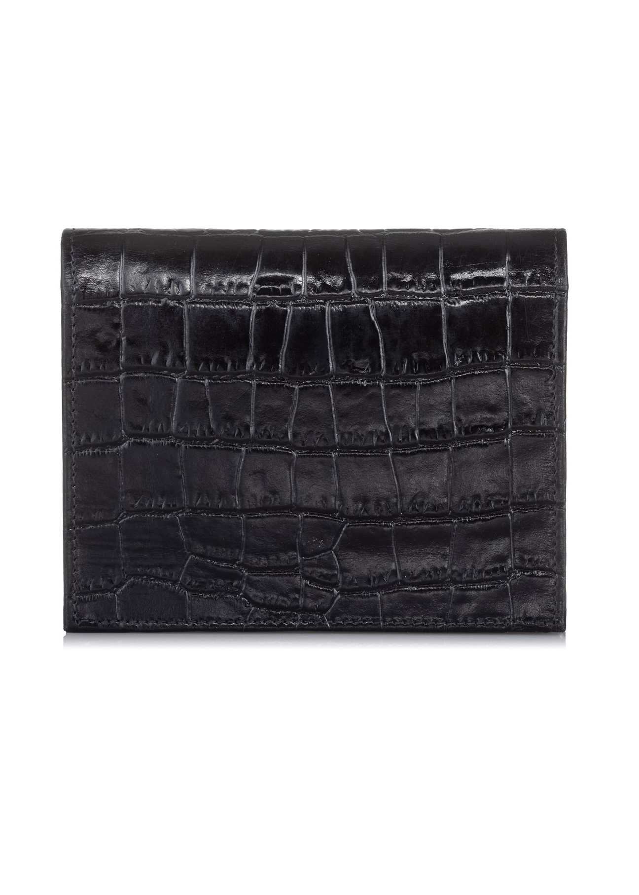 Mały czarny portfel damski croco PORES-0846-99(W23)-03