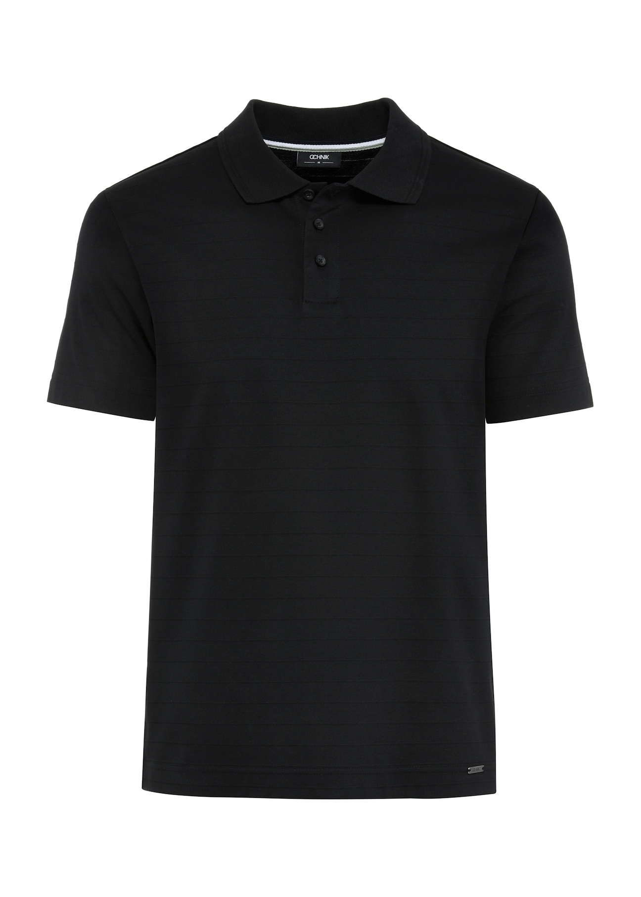 Bawełniana czarna koszulka polo POLMT-0076-99(W25)-04
