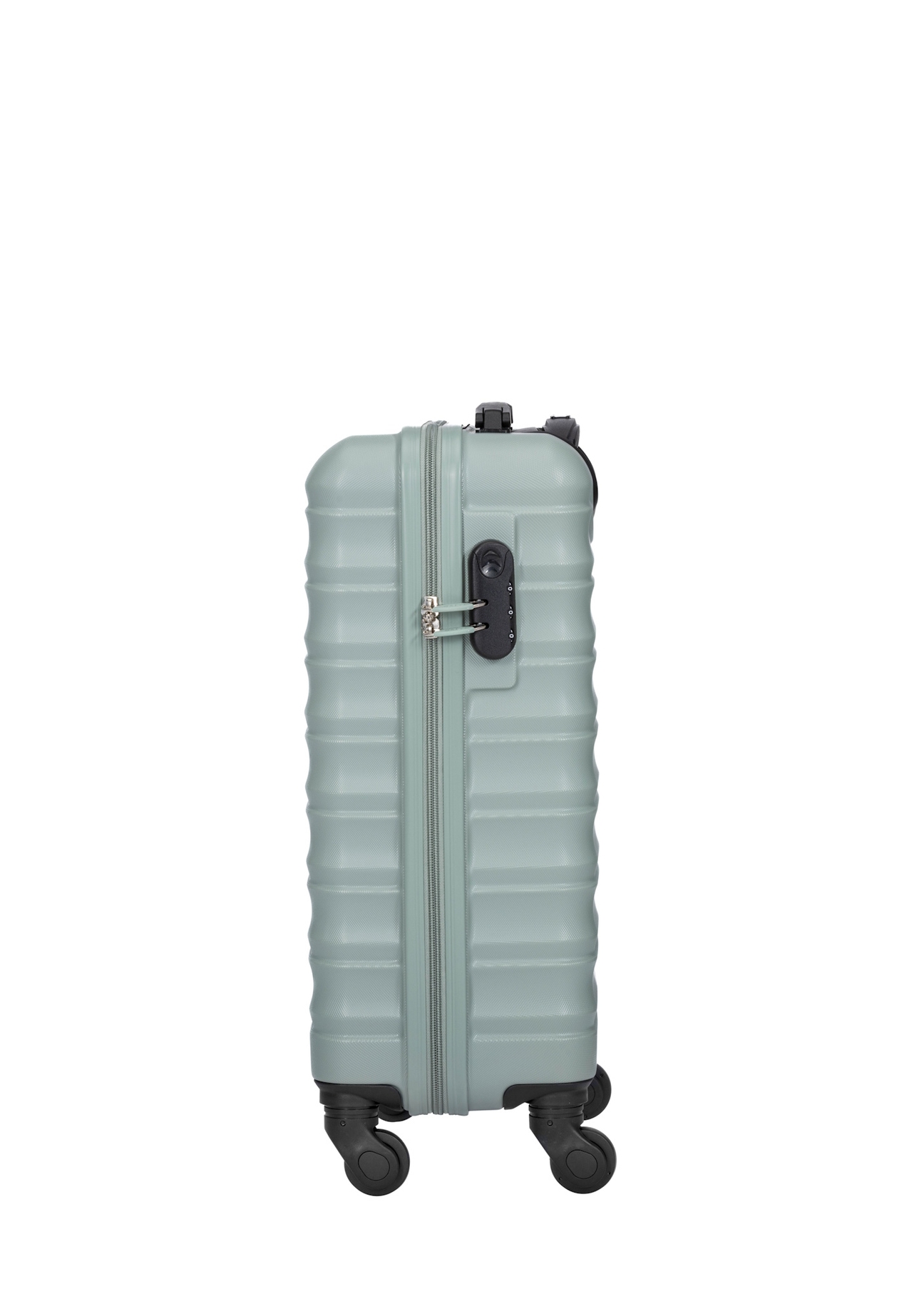 Walizka mała na kółkach WALAB-0081-8F-19(W26), widok produktu z boku na białym tle.