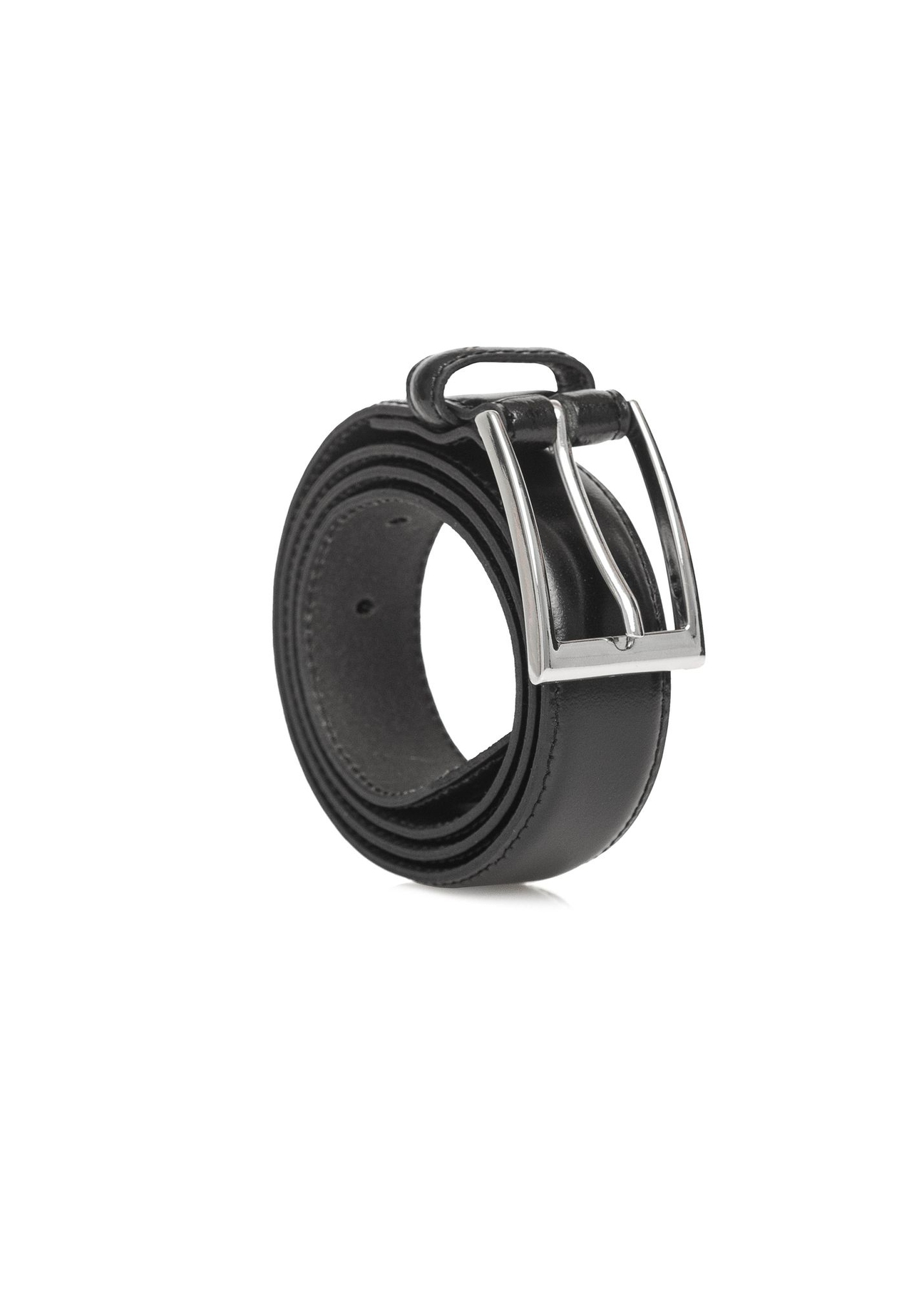 Czarny skórzany pasek męski PASMS-0244-99(Z25)