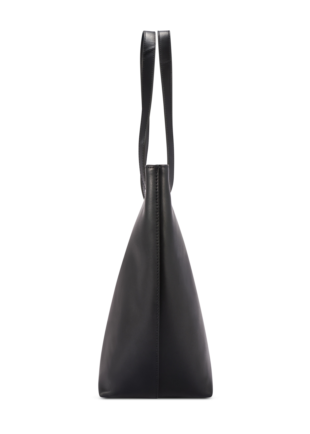 Duża skórzana torebka damska shopper TORES-1258-99(W26) - widok produktu z boku, na białym tle.