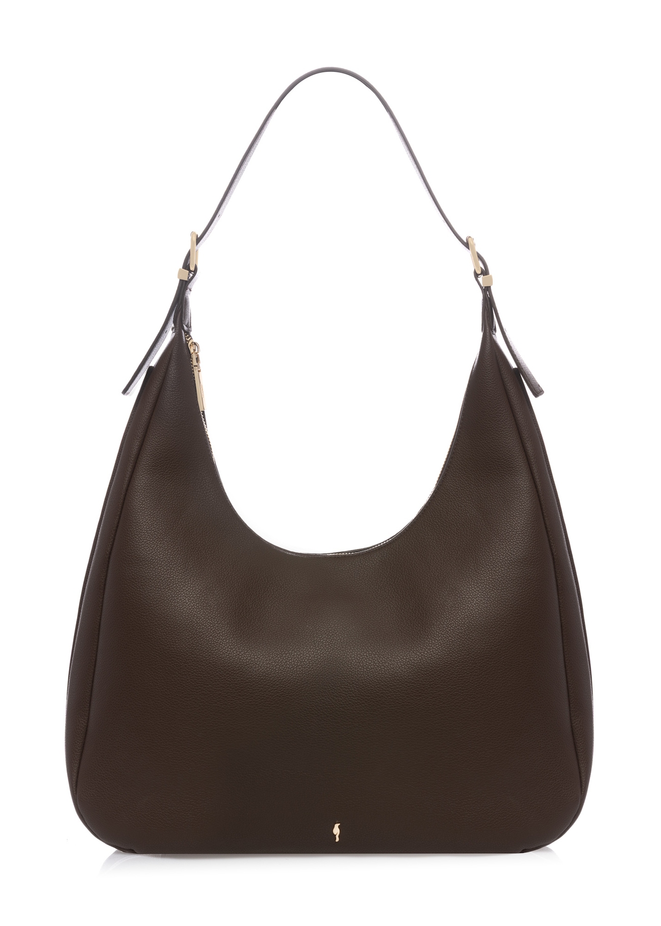 Brązowa torebka damska shopper TOREC-1238-1I(W26), widok produktu z przodu na białym tle.