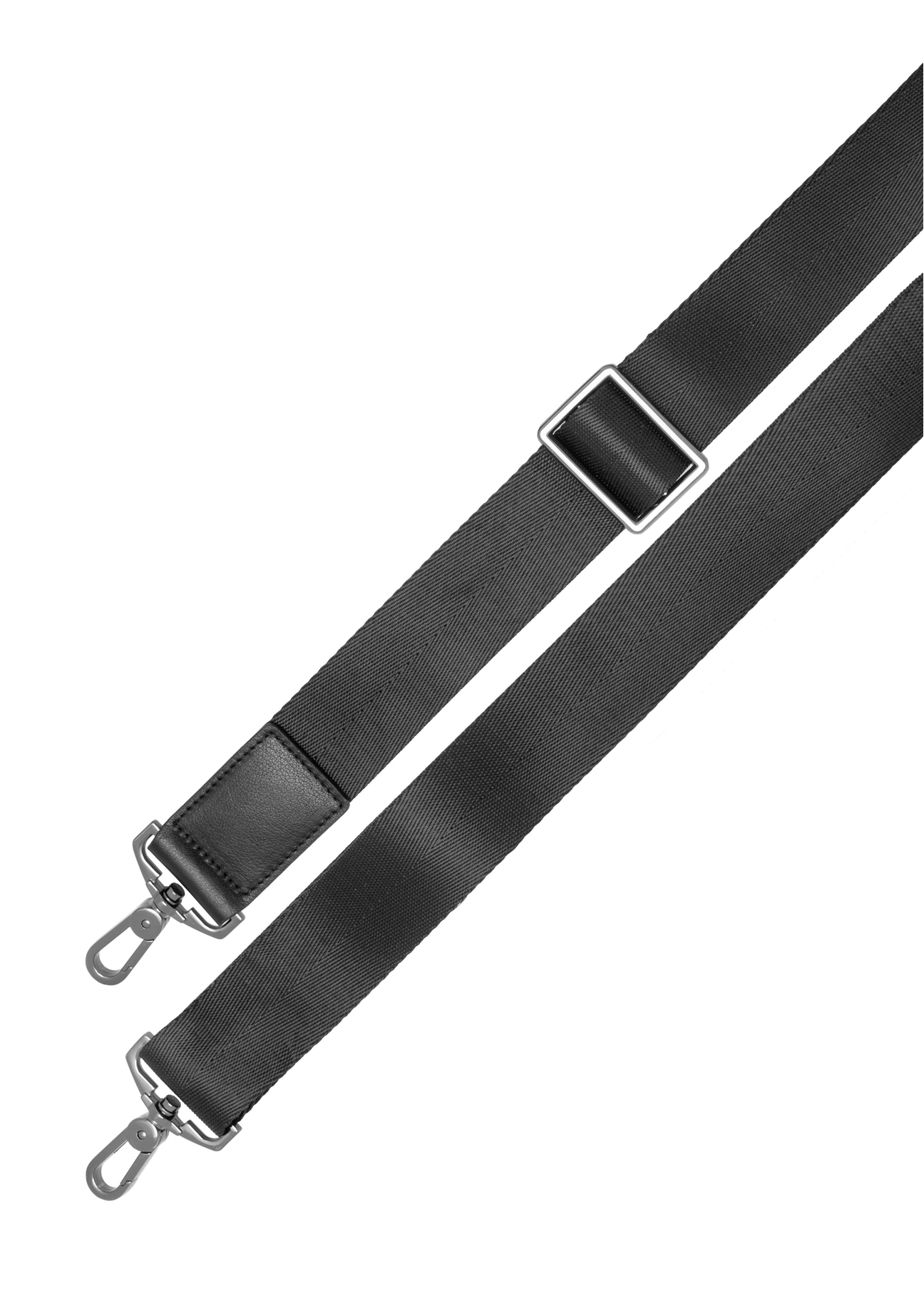 Czarna skórzana teczka męska TORMS-0508-99(W26), widok paska produktu na białym tle.