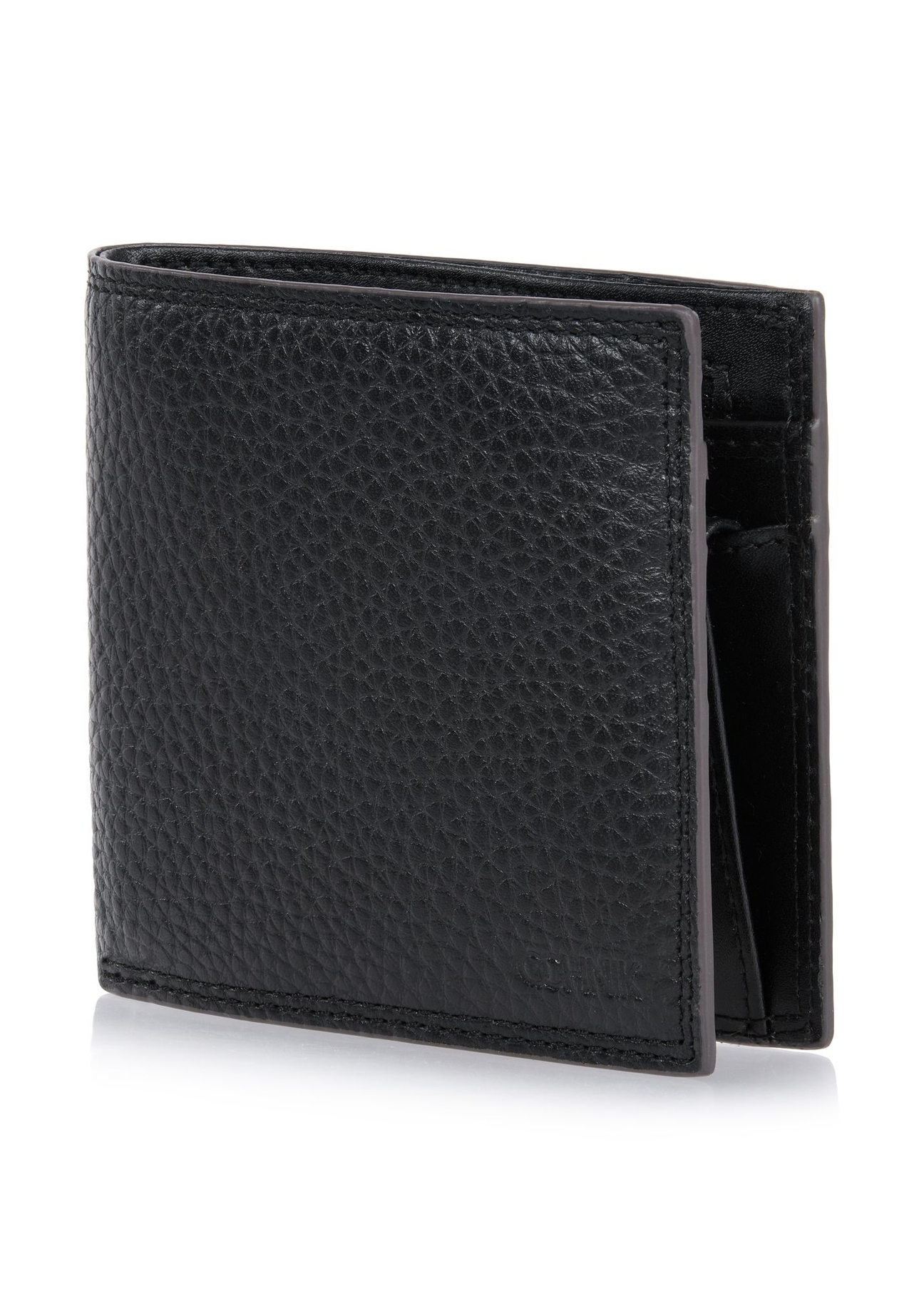 Niezapinany czarny skórzany portfel męski z RFID PORMS-006RFID-99(W24)-03