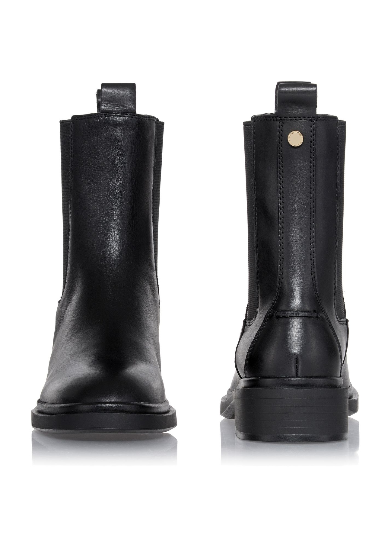 Czarne skórzane botki damskie BUTYD-1032-99(Z23)-03