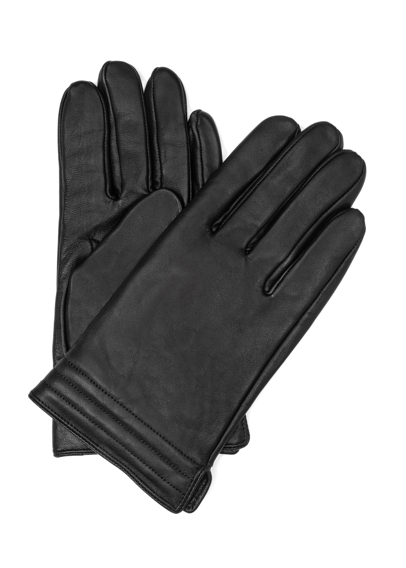 Czarne skórzane rękawiczki męskie REKMS-0014-99(Z25)