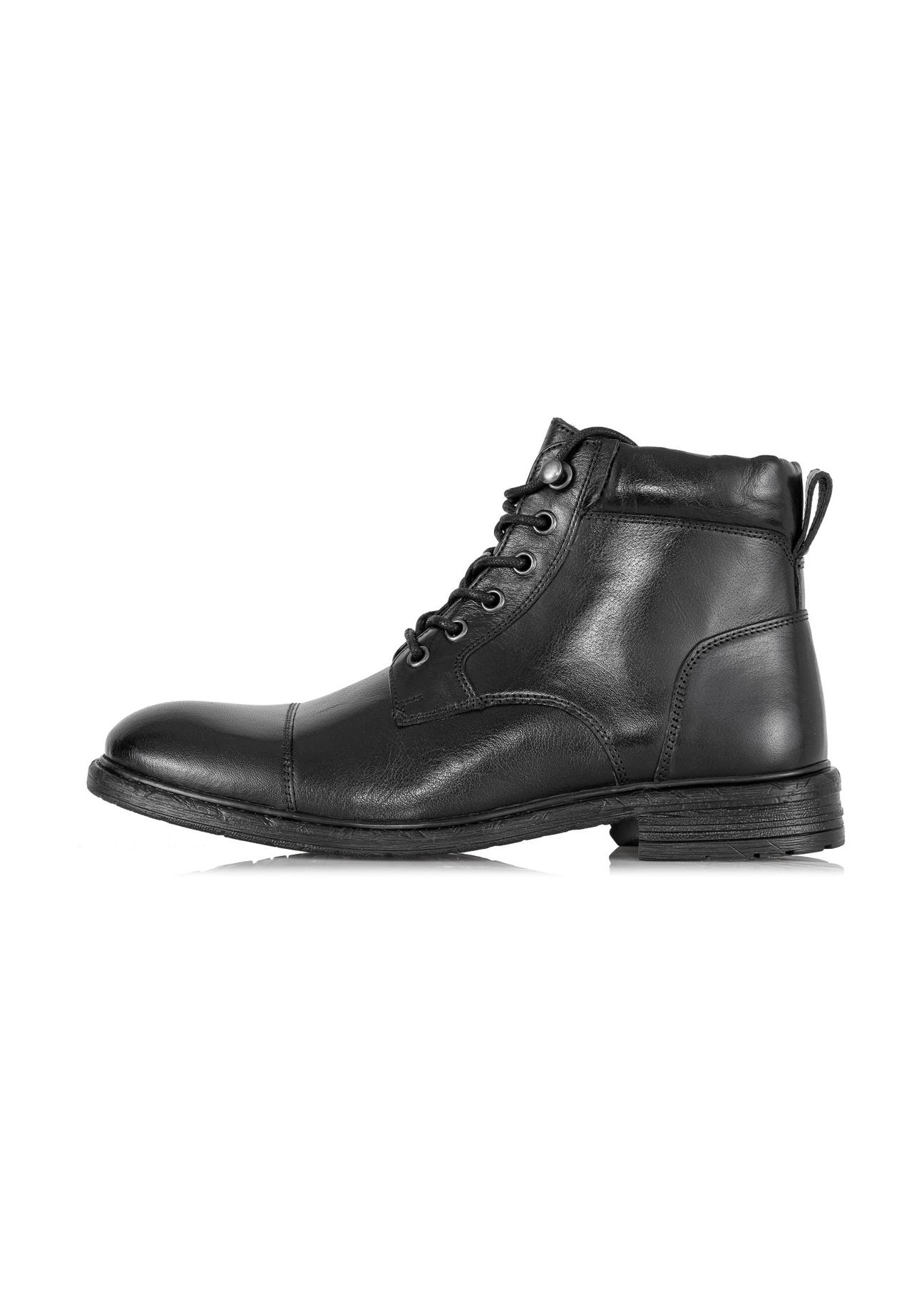 Czarne skórzane botki męskie BUTYM-0404B-99(Z25)