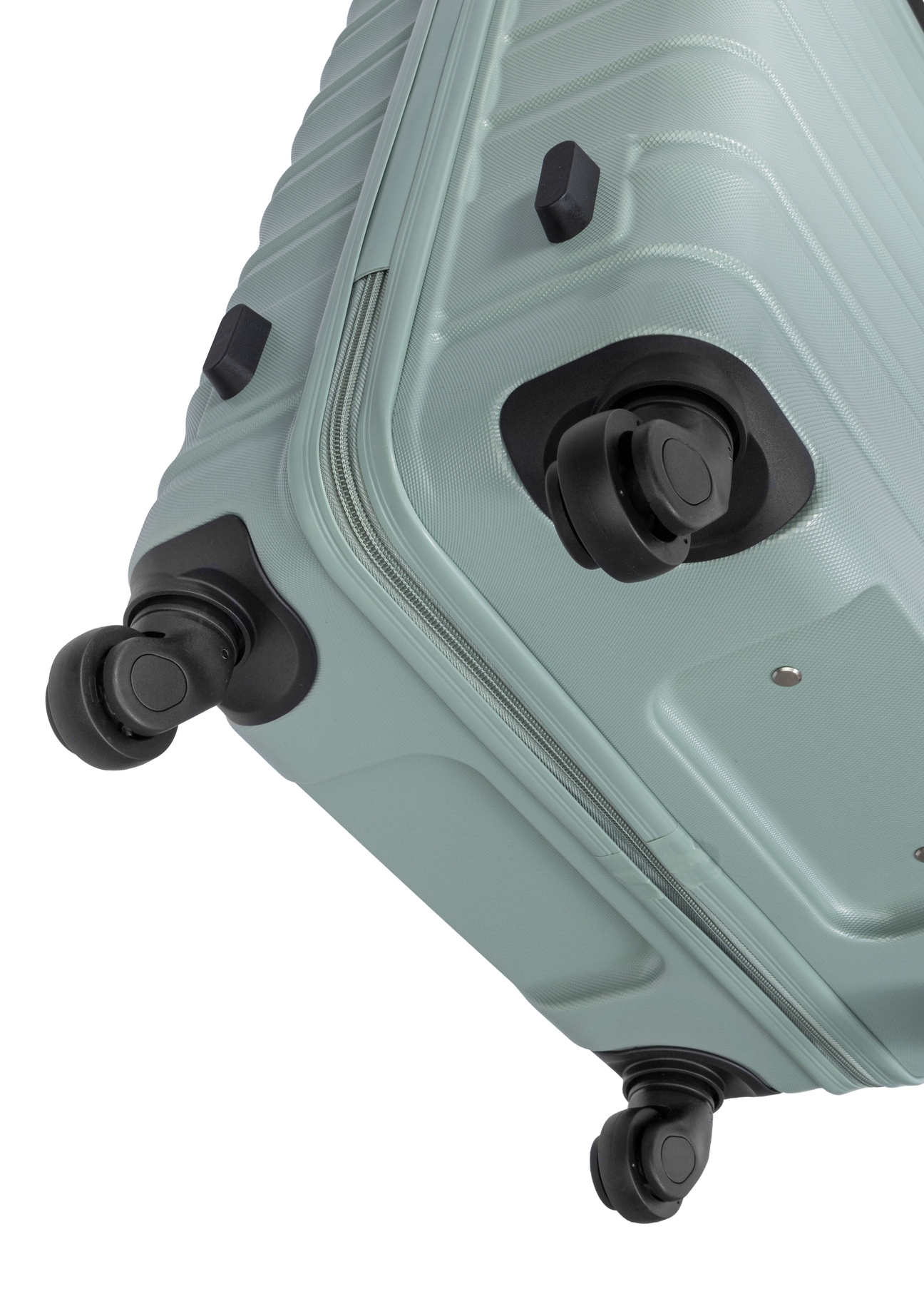 Walizka mała na kółkach WALAB-0081-8F-19(W26), widok kółek produktu na białym tle.
