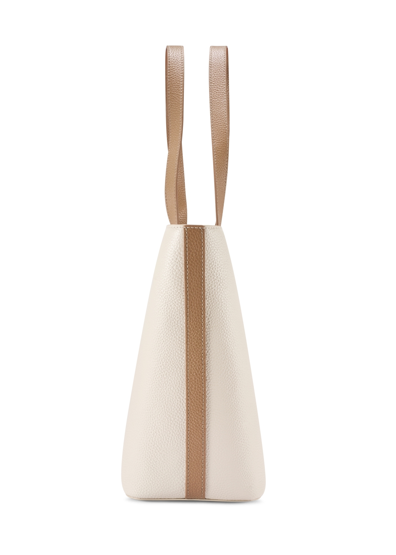 Kremowa skórzana torebka shopper TORES-1273-0B(W26)