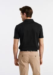 Bawełniana czarna koszulka polo POLMT-0076-99(W25)-03
