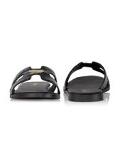 Czarne klapki damskie croco BUTYD-0725C-98(W25)-03