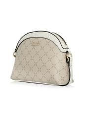 Beżowa listonoszka półokrągła z monogramem TOREC-1025-81(W25)-02