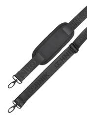 Czarna torba na laptopa TORMN-0401-99(W26) - widok pasków, na białym tle. 