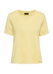 Żółty T-shirt damski basic TSHDT-0120-21(W25)-04