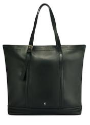 Duża czarna torebka damska shopper TOREC-1067-99(Z25), widok produktu od przodu na białym tle.