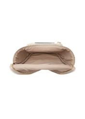 Kremowa nerka damska z monogramem TOREC-1157-0P(W26) - widok produktu z góry, na białym tle.