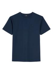Granatowy T-shirt męski TSHMT-0120-7E(W26), widok produktu z przodu na białym tle.