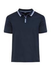 Granatowa koszulka polo z bawełny POLMT-0080-69(W25)-04