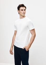 Biały bawełniany t-shirt męski TSHMT-0108-11(Z25)
