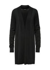Długi kardigan damski w czarnym kolorze KARDT-0050-99(W25)-04