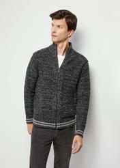Granatowy sweter męski na suwak SWEMT-0155-69(Z24)-02