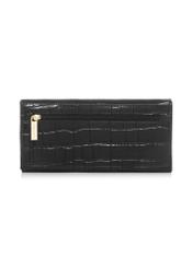 Skórzany czarny portfel damski croco PORES-0889A-99(Z24)-04