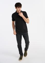 Czarna koszulka polo męska POLMT-0078-99(W25)-02