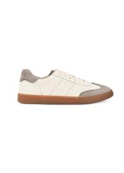 Skórzane męskie buty sportowe BUTYM-0487-0B(W26), widok produktu z boku na białym tle.