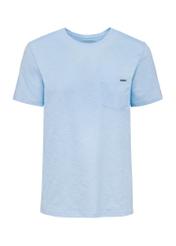 Błękitny bawełniany t-shirt męski TSHMT-0121-50(W25)-05