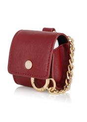 Skórzane czerwone etui na słuchawki PORES-0868-40(Z23)-02