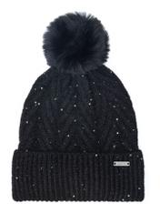 Czarna czapka damska z pomponem CZADT-0175-99(Z23)-02