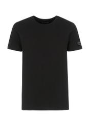 Czarny basic T-shirt męski  z logo TSHMT-0091-99(KS)-03