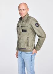 Kurtka męska przejściowa w kolorze khaki KURMS-0368-2844(W25)-04