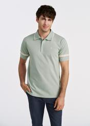 Miętowa koszulka polo z bawełny POLMT-0082-53(W25)-01