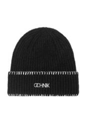 Czarna czapka zimowa damska z logo CZADT-0183-99(Z24)-04