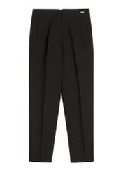 Czarne eleganckie spodnie damskie SPODT-0109-99(W26) - widok produktu z przodu, na białym tle. 