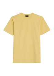 Żółty T-shirt męski TSHMT-0120-2B(W26), widok produktu z przodu na białym tle.